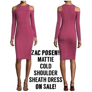 𝅺NWT ZAC POSEN COLD-SHOULDER DRESS